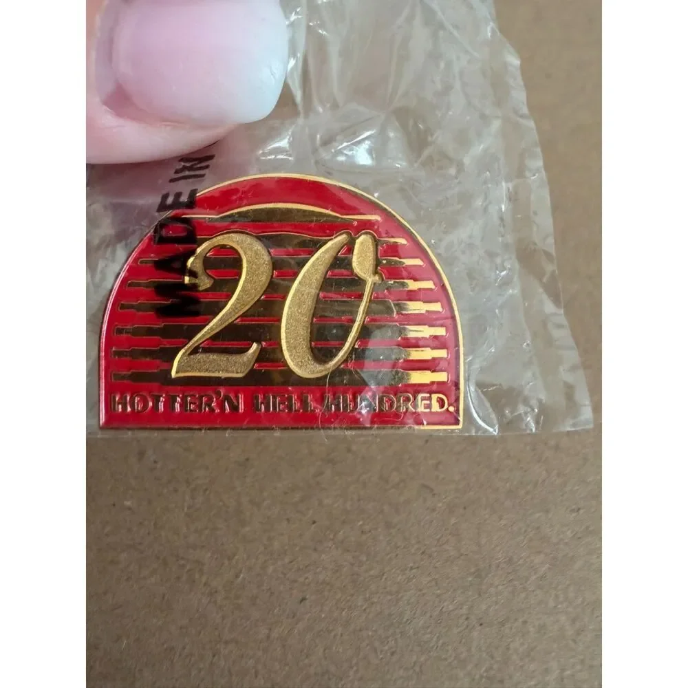 Hotter N Hell Hundred 29th Anniversary Pin Red and gold